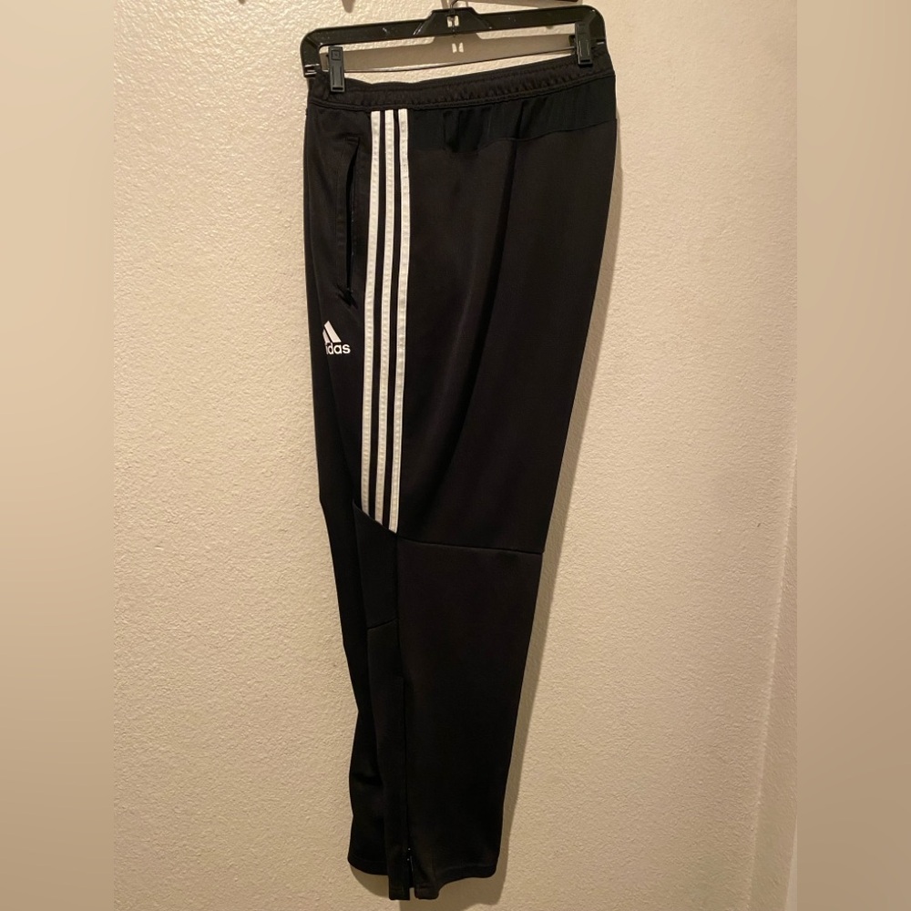 Adidas Men 3XL  Black Joggers with White Stripes